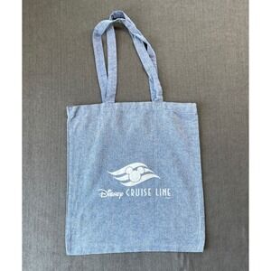Disney Cruise Line Blue Denim Tote Bag Reusable Shopping Canvas Travel Souvenir